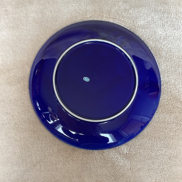 Vintage Japanese Kutani cobalt blue Rickshaw Gold detailing Plate - Picture 3 of 5